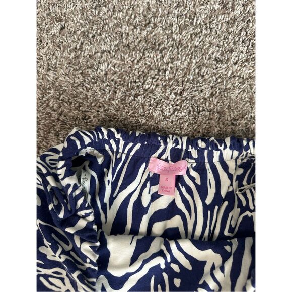 Lilly Pulitzer Morada Strapless Maxi Dress Women’s S Bright Navy Entourage Rayon - Picture 4 of 11